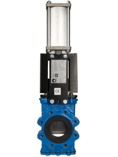 задвижка шиберная чугунная с пневмоприводом фото